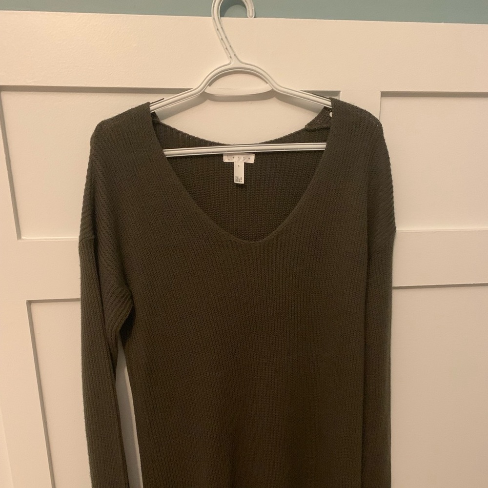 leith small hunter green sweater dress